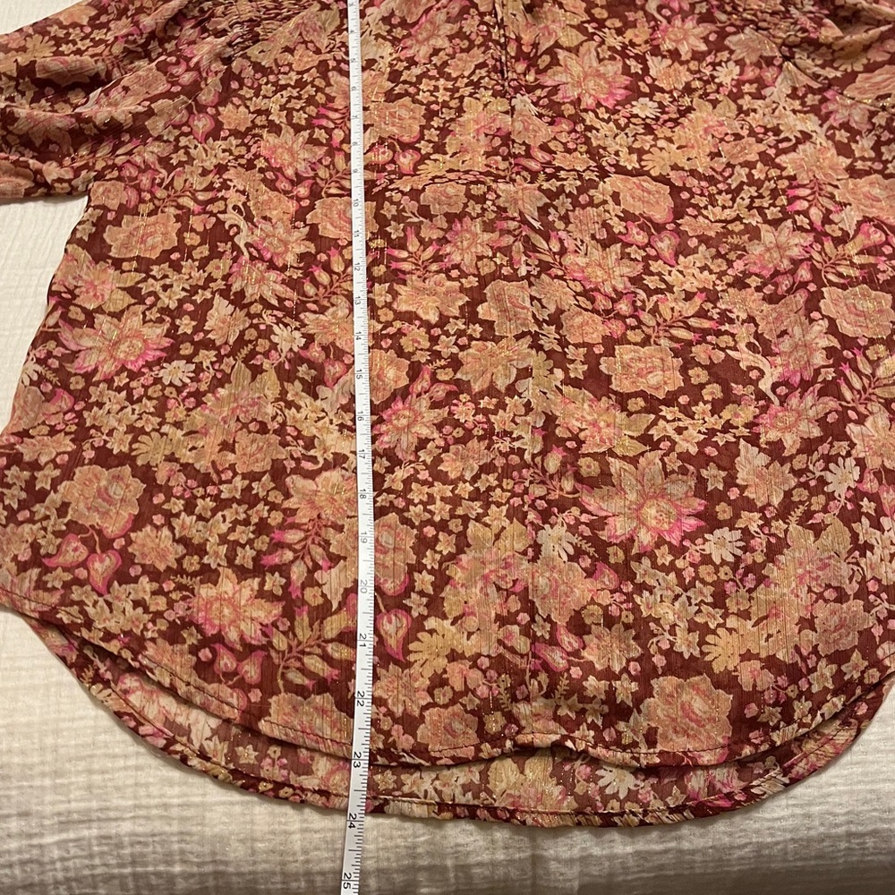 Sheer Floral Blouse. Size XS - Picture 6 of 8